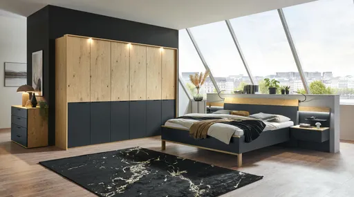 Schlarzimmer - Balkaneiche, Lack, Taupe