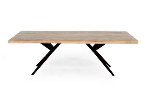 Esstisch - LB ca. 200x100 cm, Mango massiv, Baumkante, Schwarz
