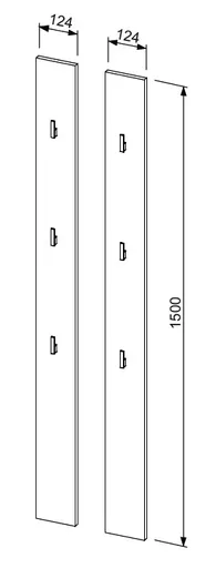 Garderobenpaneel - 2er Set, Weiß
