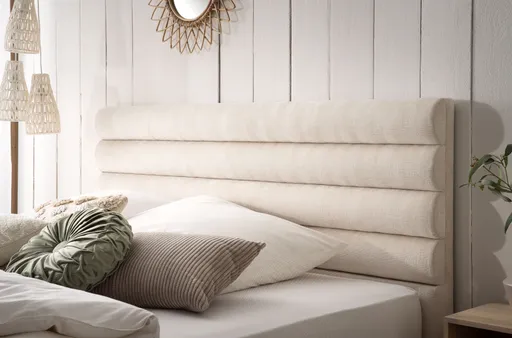 Boxspringbett - Liegefläche ca. 180x200 cm, Stoff, Beige