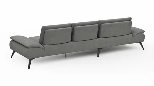 Ecksofa Collina - Longchair links, 2,5-Sitzer, Stoff, Dunkelgrau