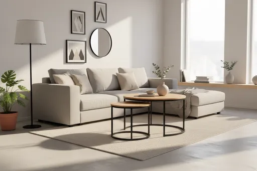 Couchtisch - 2er Set, Eiche Dekor, 