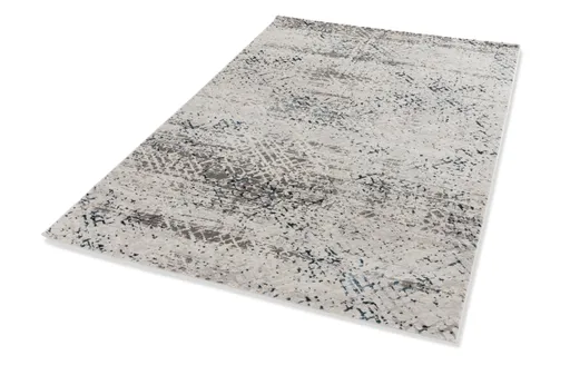 Teppich - B/L ca. 133x190 cm - Blau/Creme
