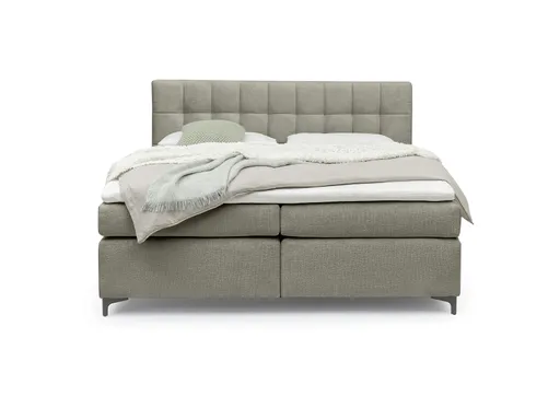 Boxspringbett HINDA- Liegefläche ca. 180x200 cm, Stoff, Dunkelgrau