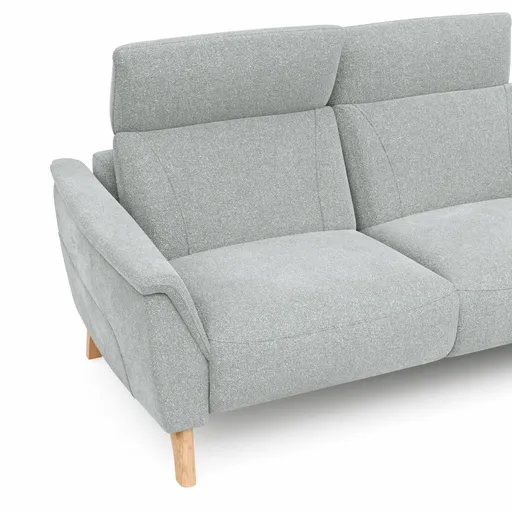 Sofa Nevin - 2,5-Sitzer inkl. Kopfpolsterverstellung, Stoff, Silbergrau