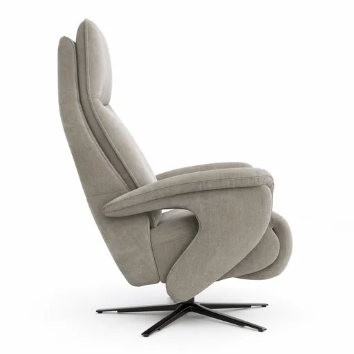 Sessel Tulsa Relax - Größe L, inkl. Maxirücken und Kopf-/Fußteil/Rückenlehne verstellbar, Stoff, Graubeige