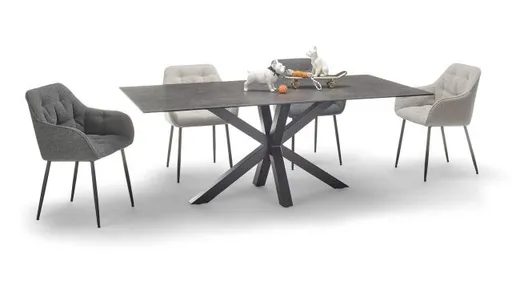 Esstisch ABBIGAIL - LB ca. 200x100 cm, Schwarz