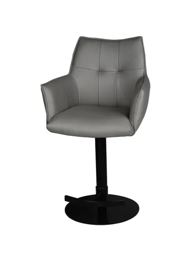 Barhocker MAKANA - drehbar, höhenverstellbar, Stoff, Hellgrau