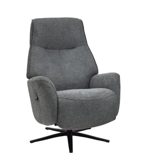 TV-Sessel MARCELAS - drehbar, Relaxfunktion, Kopfteilverstellung, Stoff, Grau