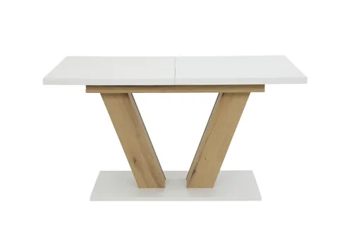 Esstisch - ausziehbar, LB ca. 140x80 cm, Weiß, Evoke Eiche Nachbildung