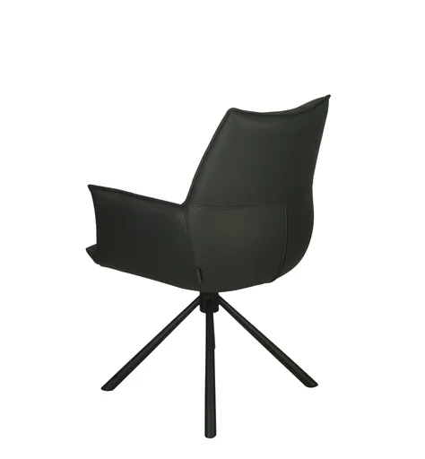 Armlehnstuhl MAKANA - drehbar, Stoff, Schwarz