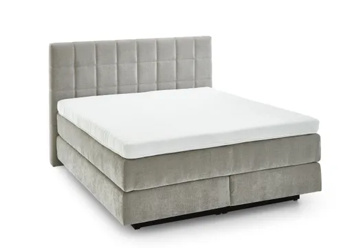 Boxspringbett - Liegefläche ca. 180x200 cm, Stoff, Grau