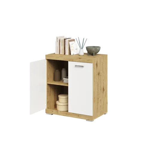 Kommode - Eiche Dekor, Weiß