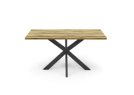 Esstisch - LB ca. 140x90 cm, Plankeneiche, Schwarz