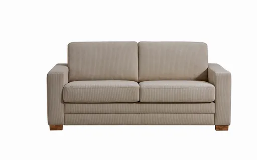 Sofa Lakeville - 2-Sitzer inkl. Schlaffunktion, Gestell Schwarz, Stoff, Beige