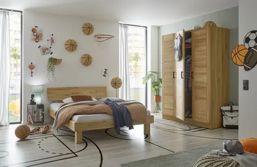 Drehtürenschrank- B ca. 152 cm, Buche, Teilmassiv, Geölt