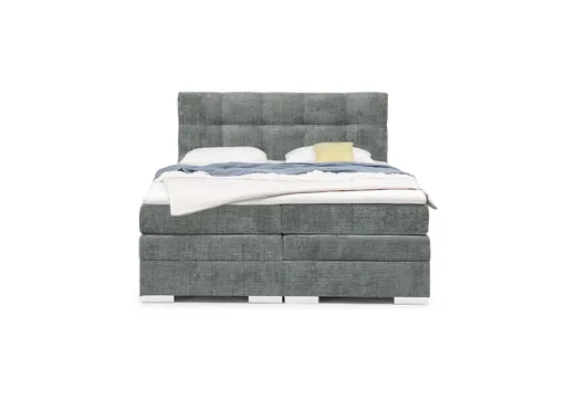 Boxspringbett SANDRIN I- Liegefläche ca. 180x200 cm, Stoff, Grau, inkl. Stauraum