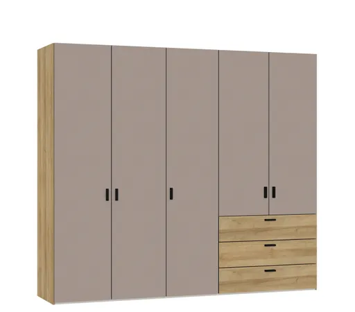 Drehtürenschrank JOIN IT- B ca. 252 cm, Eiche Dekor, Nougat