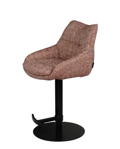 Barhocker MATTEA - drehbar, höhenverstellbar, Stoff, Bordeaux