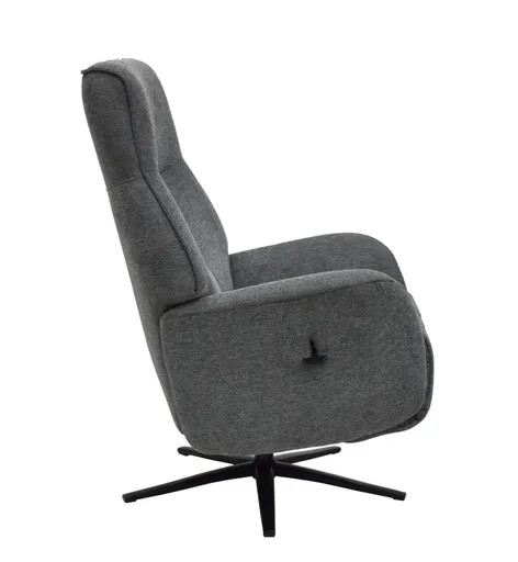 TV-Sessel MARCELAS - drehbar, Relaxfunktion, Kopfteilverstellung, Stoff, Grau