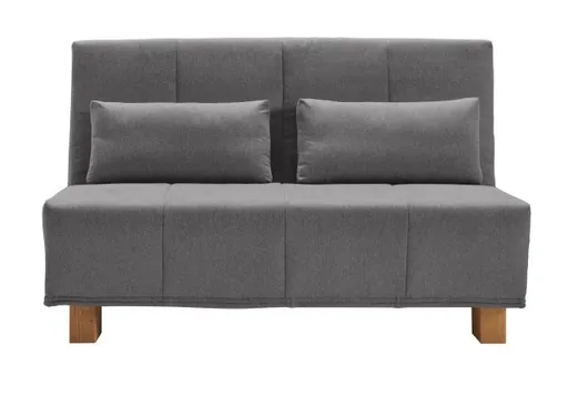 Schlafsofa EASY DELUXE - 2-Sitzer, 120 cm inkl. Schlaffunktion, Stoff Dunkelgrau