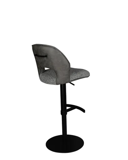 Barhocker MAILE - drehbar, höhenverstellbar, Stoff, Grau, Anthrazit