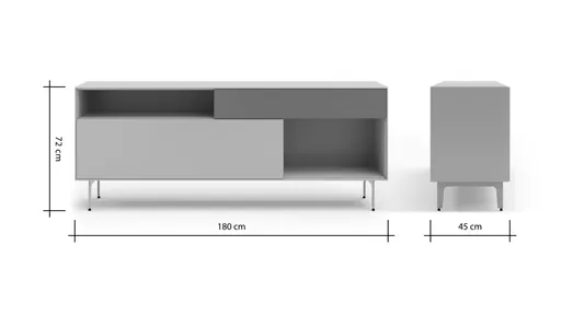 Sideboard Colore - B ca. 180 cm, Lack, Kaschmir