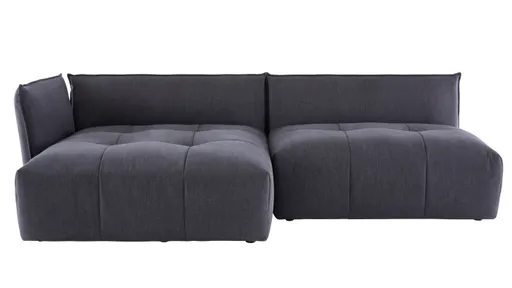 Ecksofa Palazzina - Longchair links, 1,5-Sitzer, Stoff, Dunkelgrau