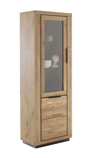 Vitrine - B ca. 72 cm, Wildeiche massiv geölt