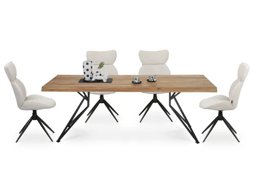 Stuhl MIRNA - drehbar, Stoff, Beige