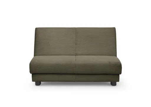 Schlafsofa EASY Optik A - 2-Sitzer ohne Armlehne, 140 cm inkl. Schlaffunktion, Cord, Dunkelgrün