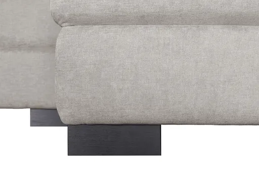 Ecksofa - 2-Sitzer mit Longchair rechts, Schlaffunktion mit Bettkasten, Stoff, Sand