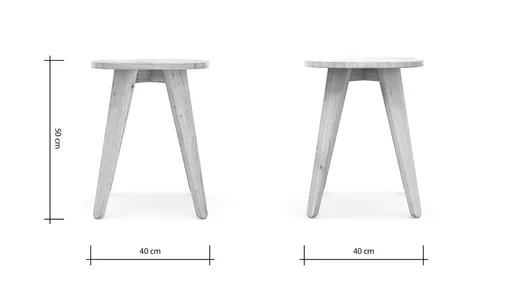 Hocker Signe - BHT ca. 40x50x40 cm, Asteiche massiv, Geölt