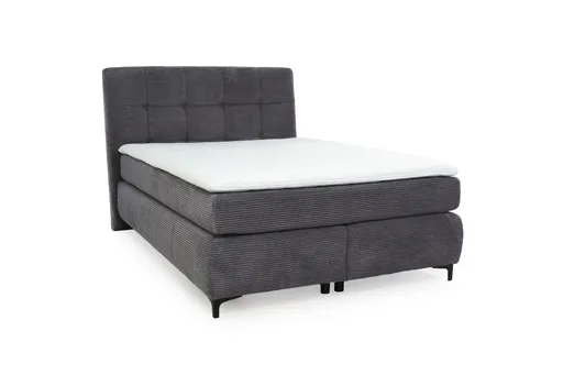 Boxspringbett- Liegefläche ca. 140x200 cm, Stoff, Grau