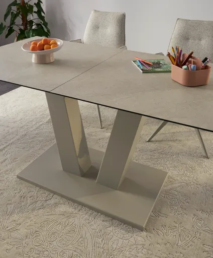 Esstisch Dinner - ausziehbar, LB ca. 160x 90 cm, HPL, Sand