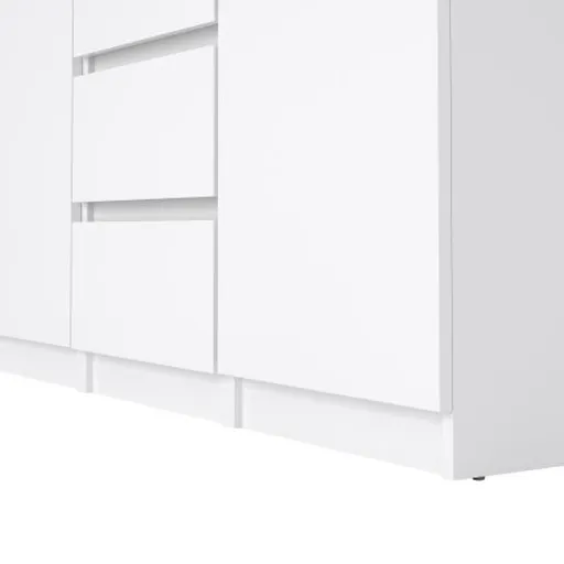 Kommode - B ca. 121 cm, Weiß Hochglanz