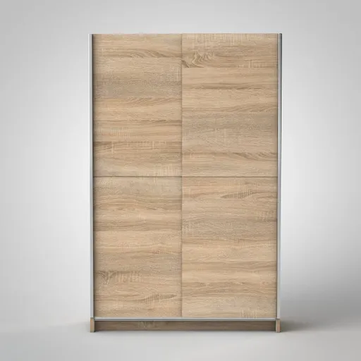 Schwebetürenschrank- B ca. 125 cm, Eiche Dekor