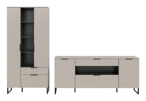 Wohnwand - Kaschmir, Schwarz