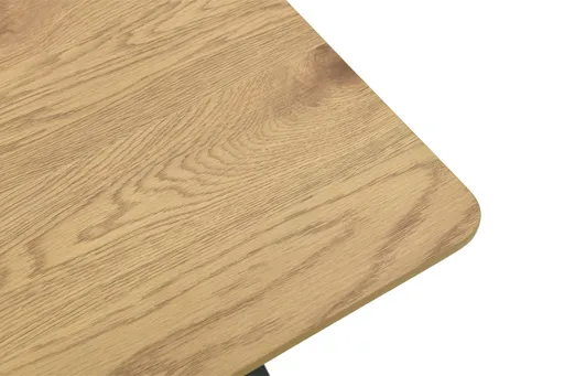 Esstisch - LB ca. 80x80 cm, Eiche Optik, Schweizer Kante, Schwarz