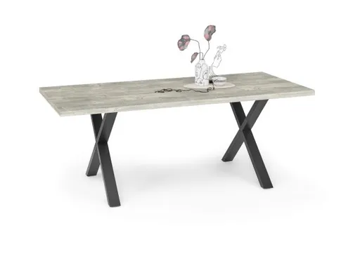 Esstisch - LB ca. 200x100 cm, Betonoptik, Schwarz