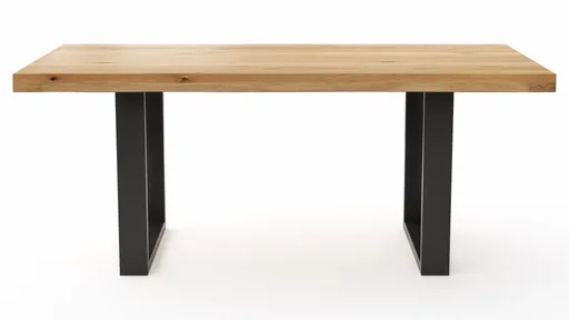 Esstisch Clifton - LB ca. 180x100 cm, Wildeiche massiv, Schwarz verfüllt