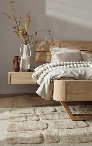 Nachttisch 1660 - Wildeiche bianco, sandgestrahlt