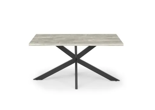 Esstisch - LB ca. 160x90 cm, Betonoptik, Schwarz