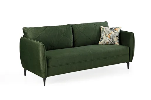 Sofa - 3-Sitzer, Stoff Dunkelgrün