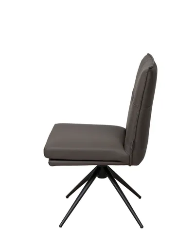 Stuhl MARCELLA - drehbar, Leder, Dunkelbraun