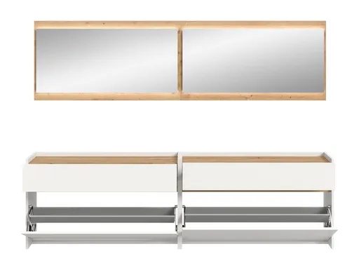 Schuhkipper - B ca. 110 cm, Weiß, Artisan Eiche Nachbildung