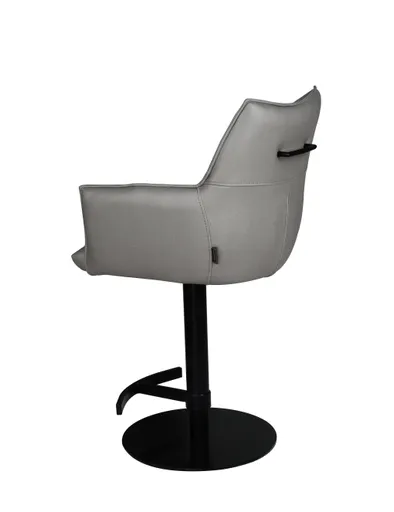 Barhocker MAKANA - drehbar, höhenverstellbar, Stoff, Hellgrau