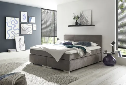 Boxspringbett SIRKO- Liegefläche ca. 180x200 cm, Stoff, Grau