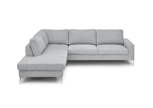 Ecksofa CALM 2.0 - Ecke links mit 2,5-Sitzer, Schlaffunktion mit Bettkasten, Stoff, Grau