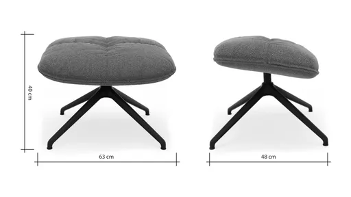 Hocker Unn - Stoff, Taupe